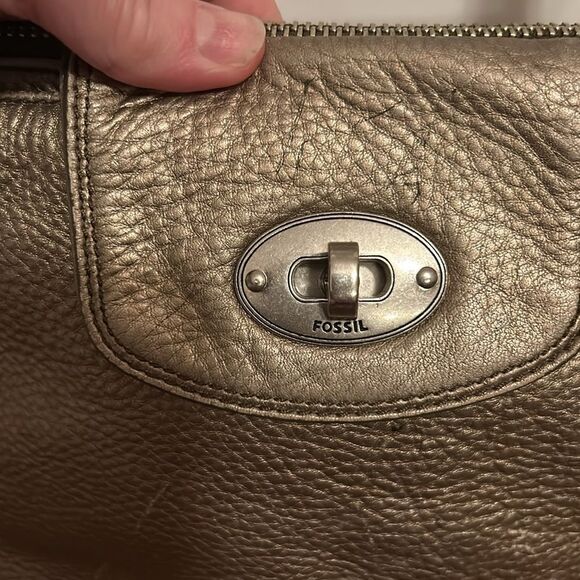 Fossil marlow leather crossbody metallic gold - Picture 3 of 8